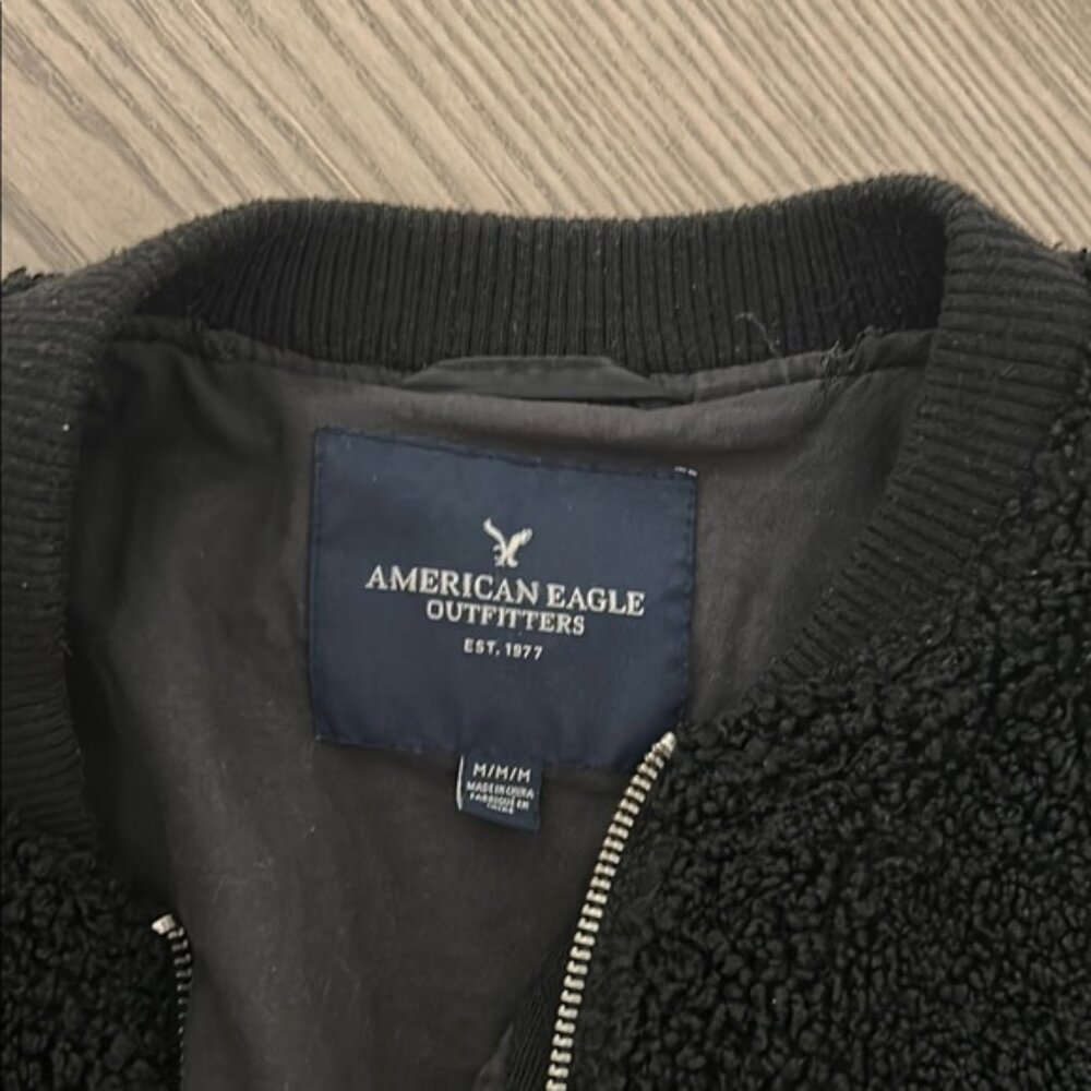American Eagle Outfitters Plush Black Teddy Jacket